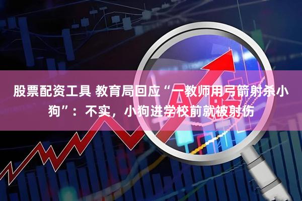 股票配资工具 教育局回应“一教师用弓箭射杀小狗”：不实，小狗进学校前就被射伤